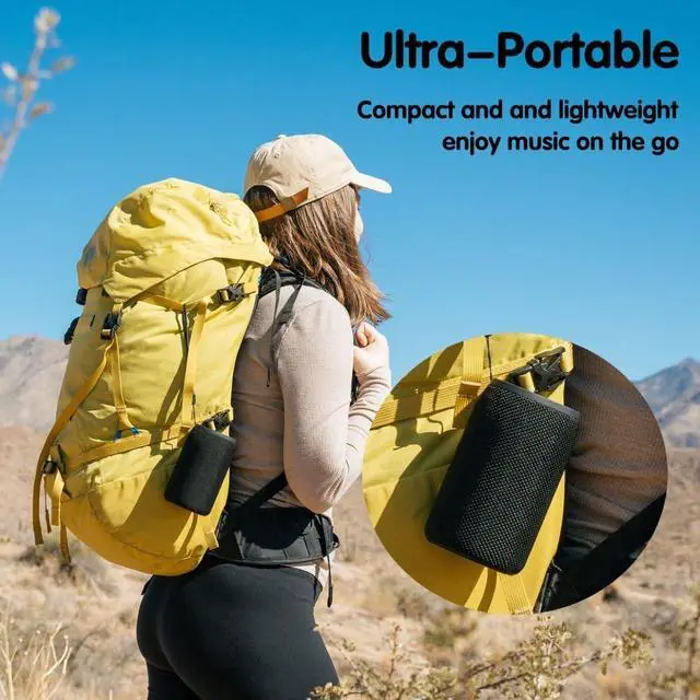 Alt view image 4 of 5 - Bluetooth Speaker, MusiBaby Wireless Portable Speaker - Waterproof, Outdoor, Bluetooth 5.3, Dual Pairing, Loud Stereo, Deep Bass, 24H Playtime - Gift Ideas for Home, Party, Travel (BLK