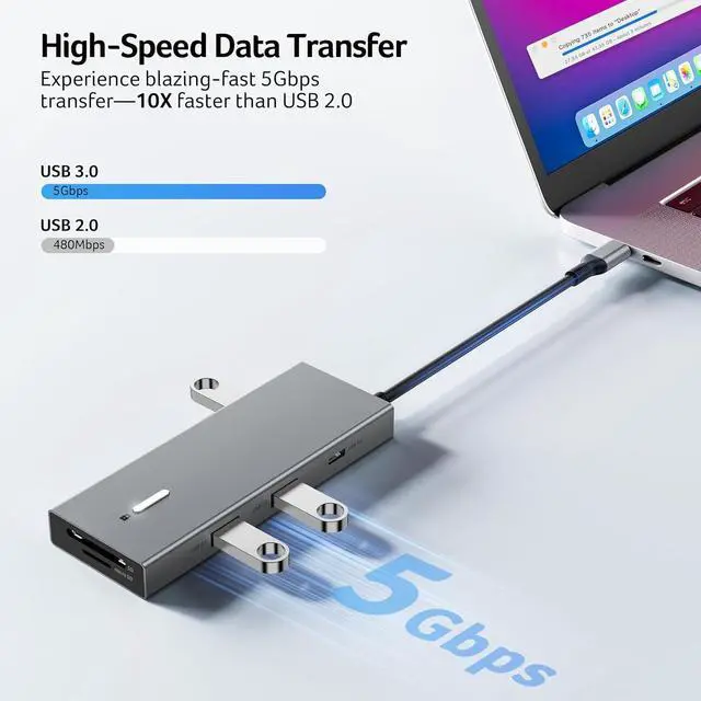 Alt view image 3 of 4 - USB C Docking Station Dual Monitor with 2 HDMI, 9-in-1 Laptop Docking Station with 4K@60Hz HDMI, USB A&C 3.0, SD/Micro SD, 100W PD, USB C Dock Compatible with /Dell XPS/HP/Mac/Surface etc