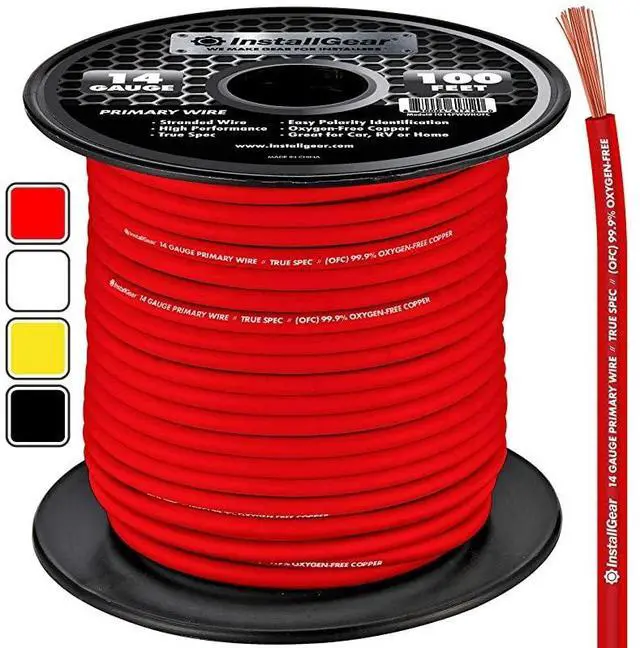 Main image of 14 Gauge OFC Primary Remote Wire 100feet Red