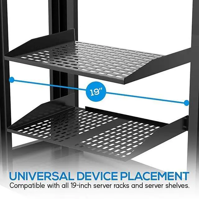 Alt view image 2 of 7 - FOR 1U+2U Server Rack Shelves Universal Device Server Rack Mounting Tray for Good Air Circulation Cantilever Mount Wall Mount Rack Computer Case Mounting Tray Black Pyle PLRSTN42U