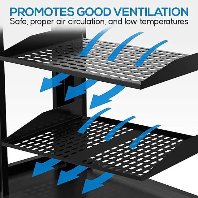 Alt view image 6 of 7 - FOR 1U+2U Server Rack Shelves Universal Device Server Rack Mounting Tray for Good Air Circulation Cantilever Mount Wall Mount Rack Computer Case Mounting Tray Black Pyle PLRSTN42U