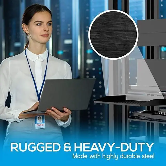 Alt view image 5 of 7 - FOR 1U+2U Server Rack Shelves Universal Device Server Rack Mounting Tray for Good Air Circulation Cantilever Mount Wall Mount Rack Computer Case Mounting Tray Black Pyle PLRSTN42U