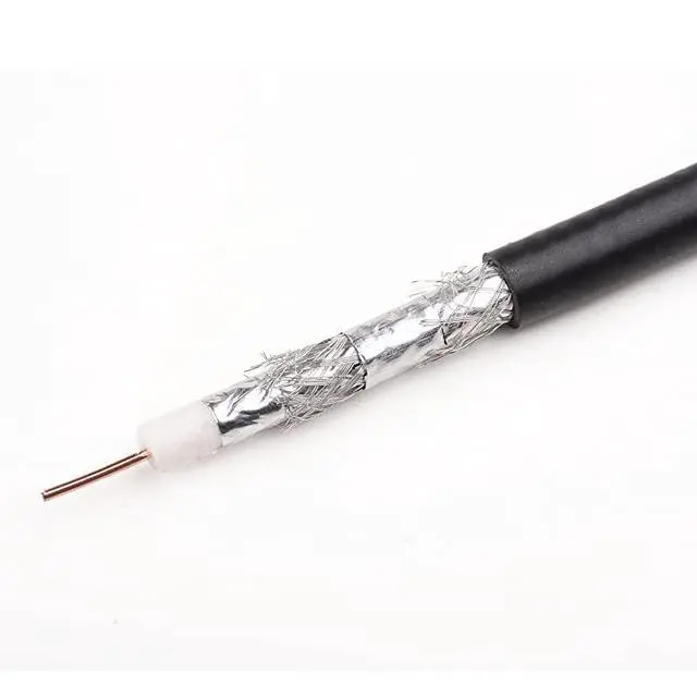 Alt view image 4 of 4 - 3Pack CL2 inWall Rated cm Quad Shielded Coaxial RG6 Coax in Black 6 Feet