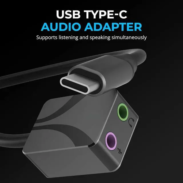 Alt view image 2 of 5 - USB to 3.5mm Jack Audio Adapter, USB to Headphone Jack Adapter Sound Card, Upgrade to 24-Bit 96Khz for a deep Sound Quality (AU-UCMA)