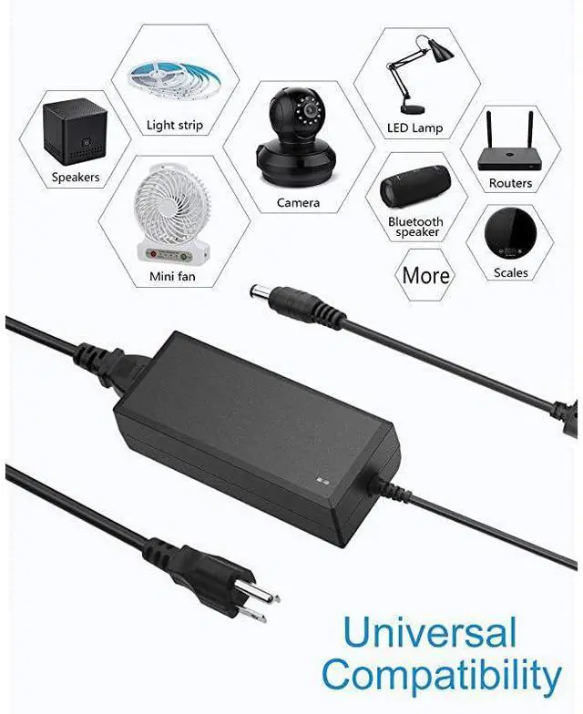 Alt view image 6 of 7 - 24V DC Power Supply 2A 48W ACDC Adapter 100~240V AC to DC 24 Volt 2 Amp Converter 24 vdc 2000mA 18A 15A 13A 12A with 55mmx 25mm 21mm Plug for LED Strip Light CCTV Camera DC Pump Fan