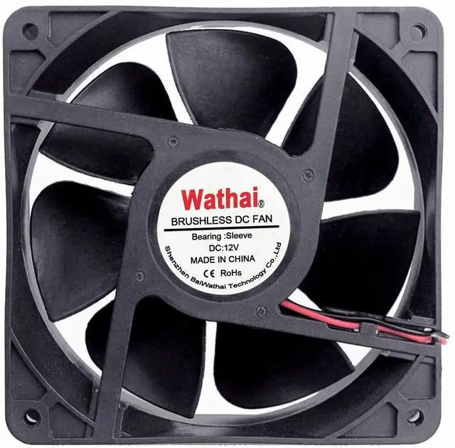 Alt view image 3 of 6 - FOR2Pin 120mm x 38mm 12V DC Brushless Cooling Fan High Airflow Cooler Fan