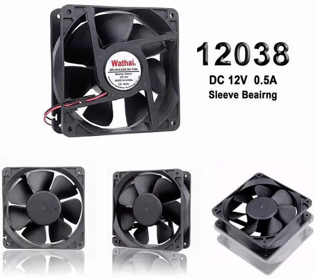 Alt view image 6 of 6 - FOR2Pin 120mm x 38mm 12V DC Brushless Cooling Fan High Airflow Cooler Fan