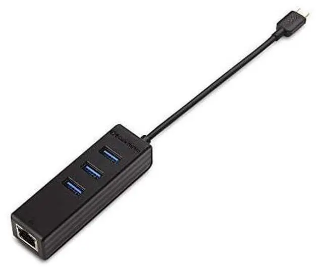 Alt view image 2 of 7 - FOR 3 Port USB C Hub with Ethernet USB C to Ethernet Hub Thunderbolt 3 Port Compatible with MacBook Pro Dell XPS 13 15 HP Spectre x360 Surface Pro Lenovo Yoga 910 and More