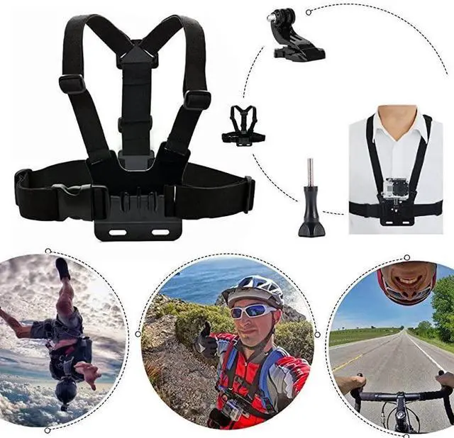 Alt view image 3 of 7 - for3 in 1 Universal Waterproof Action Camera Accessories Bundle Kit Head Strap MountChest HarnessSelfie stick Compatible with Gopro Hero 7 6 5AKASO EK7000APEMANODRVMCrosstour Action Camera
