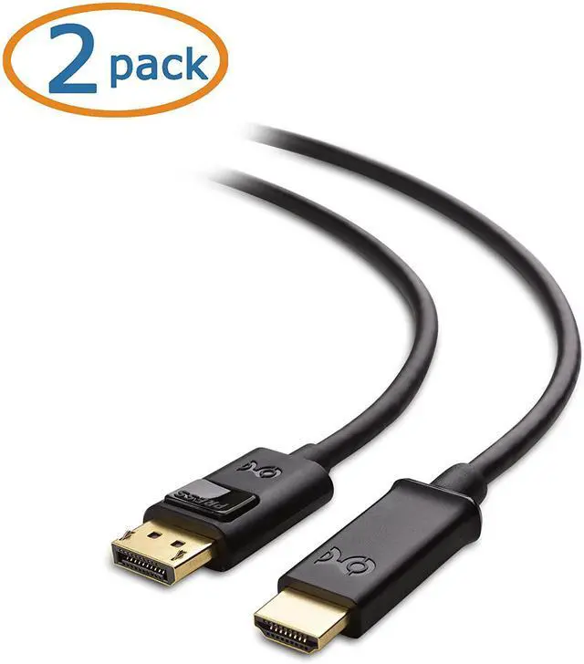 Alt view image 2 of 6 - FOR 2-Pack Unidirectional DisplayPort to HDMI Adapter Cable (DP to HDMI) 6 Feet