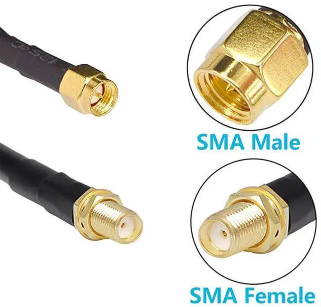 Alt view image 5 of 5 - 25 ft LowLoss Coaxial Extension Cable 50 Ohm SMA Male to SMA Female Connector  Pure Copper Coax Cables Antenna Lead Extender for 3G4G5GLTEADSBHamGPSWiFiRF Radio Use Not for TV