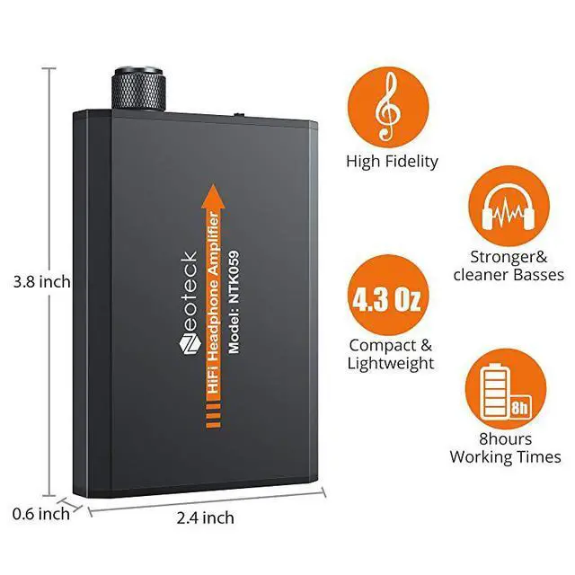 Alt view image 4 of 7 - FOR 35mm Headphone Amplifier TwoStage Gain Switch Portable HiFi Headset Amplifier Aluminum Matte Surface