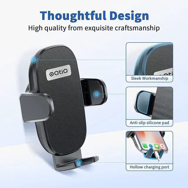 Alt view image 7 of 7 - for3-in-1 Suction Cup Phone Holder Windshield/Dashboard/Air Vent Oqtiq Dashboard & Windshield Suction Cup Car Phone Mount with Strong Sticky Gel Pad Compatible with iPhone Samsung & Other Cellphone