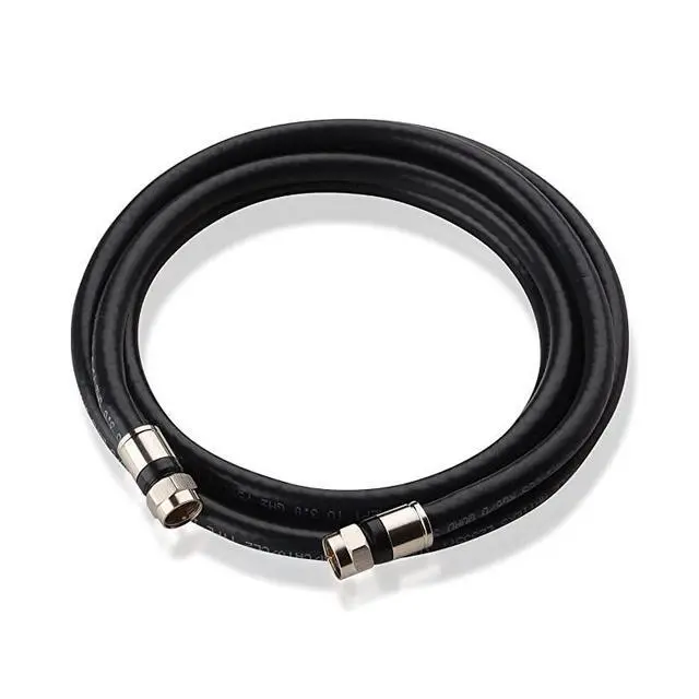 Alt view image 3 of 4 - 3Pack CL2 inWall Rated cm Quad Shielded Coaxial RG6 Coax in Black 6 Feet