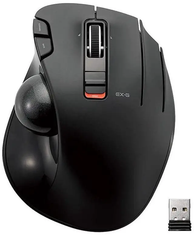 Main image of 2.4GHz Wireless Thumb-Operated Trackball Mouse, 6-Button Function with Smooth Tracking, Precision Optical Gaming Sensor (M-XT3DRBK), Black
