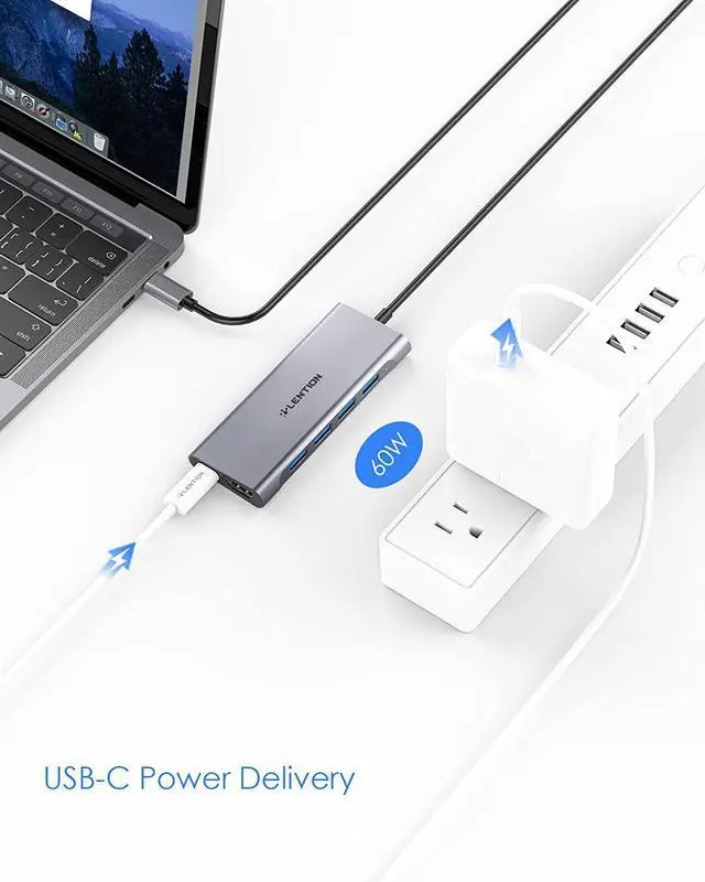 Alt view image 5 of 6 - FOR 3.3FT Long Cable USB C Multiport Hub with 4K HDMI 4 USB 3.0 Type C Charging Compatible 2022-2016 MacBook Pro New Mac Air/iMac/Mac Mini More Stable Driver Adapter (C35-1M Space Gray)