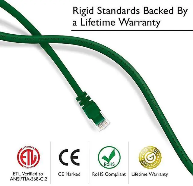 Alt view image 3 of 6 - 20 Pack Cat 6 Ethernet Cable Cat6 Snagless Patch 1 Foot Computer LAN Network Cord Green