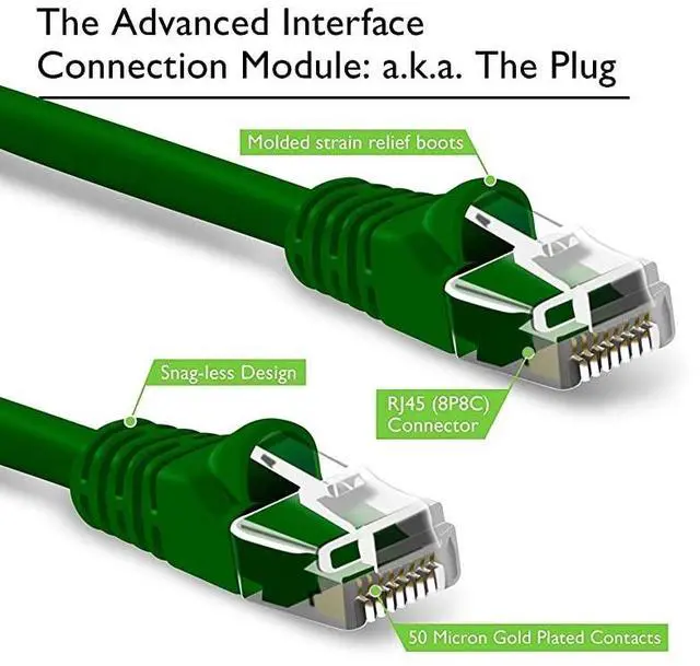 Alt view image 2 of 6 - 20 Pack Cat 6 Ethernet Cable Cat6 Snagless Patch 1 Foot Computer LAN Network Cord Green