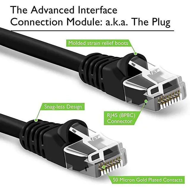 Alt view image 2 of 7 - for20 Pack Cat 6 Ethernet Cable Cat6 Snagless Patch 2 Feet Computer LAN Network Cord Black