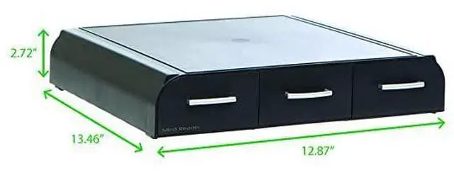 Alt view image 7 of 7 - 2MONSTA3DBLK PC Laptop IMAC Monitor Stand and Desk Organizer with 3 Draws for Storage 2Pack Black