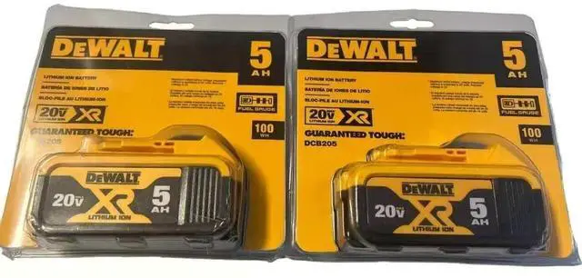 Main image of DEWALT DCB205 20V 5Ah Power Tool Battery, 2 Pack