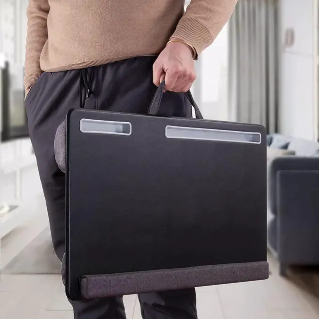 Alt view image 6 of 6 - for27 Large Lap Laptop Desk - Full Mouse Pad Gaming Tray - Portable LapDesk with Mouse Pad & Wrist Rest for Notebook MacBook Tablet Bed Sofa Working Drawing(Black Fit Up to 17.3-in Laptops)