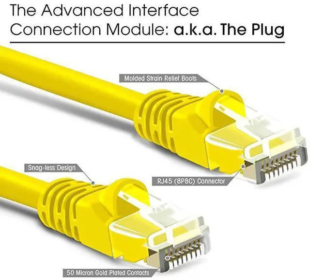 Alt view image 2 of 7 - for20 Pack Cat 6 Ethernet Cable Cat6 Snagless Patch 5 Feet Computer LAN Network Cord Yellow
