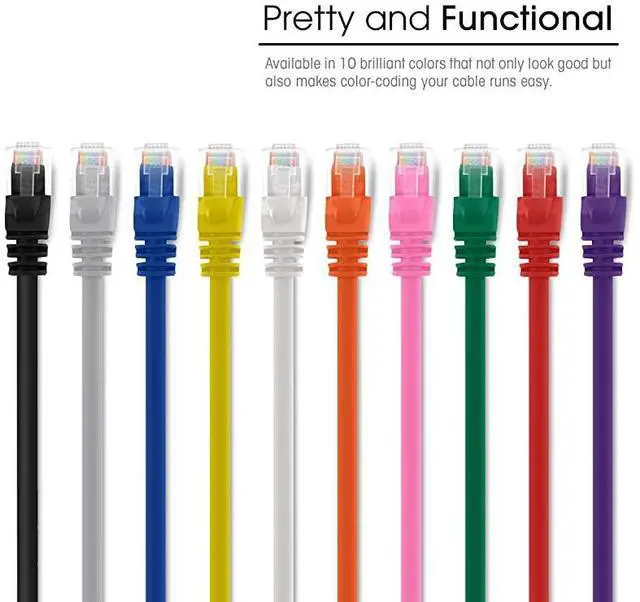 Alt view image 3 of 7 - for20 Pack Cat 6 Ethernet Cable Cat6 Snagless Patch 5 Feet Computer LAN Network Cord Yellow