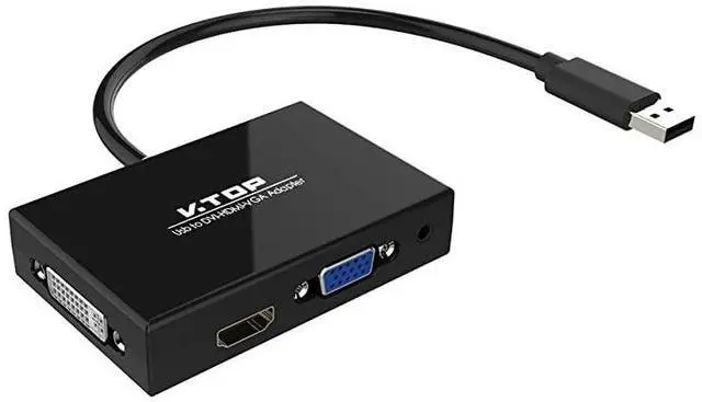 Main image of FOR-3.0 to HDMI-DVI-VGA Video Graphics Card Adapter for Multiple Monitors-Add HDMI and DVI-D or HDMI and VGA (Compatible for Windows 10, 8.1, 7, XP)