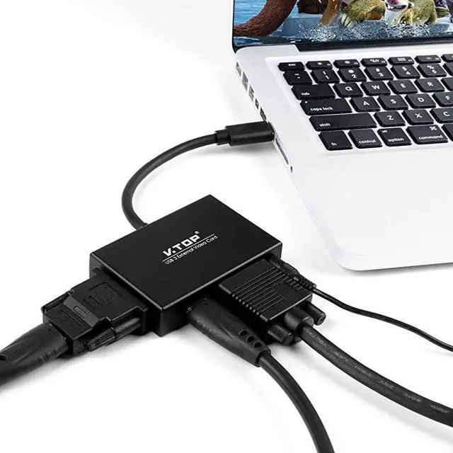 Alt view image 6 of 7 - FOR-3.0 to HDMI-DVI-VGA Video Graphics Card Adapter for Multiple Monitors-Add HDMI and DVI-D or HDMI and VGA (Compatible for Windows 10, 8.1, 7, XP)