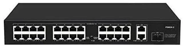 Alt view image 2 of 5 - FOR-24 Port Plug and Play PoE+ Switch with 2 Gigabit Uplink Ports, Up to 30W Per Port, Total Budget 250W, 803.af/at Compliant, Rack Mount