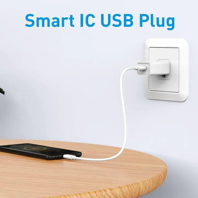 Alt view image 7 of 7 - for4-Pack USB Wall Charger USB Wall Plug 5V 2.1A AC Power Adapter Compatible with iPhone 13 12 11 Pro Max X XS MAX 8 8Plus 7 7Plus 6 6s Plus Pad Pods Samsung Tablet Kindle and More (White)