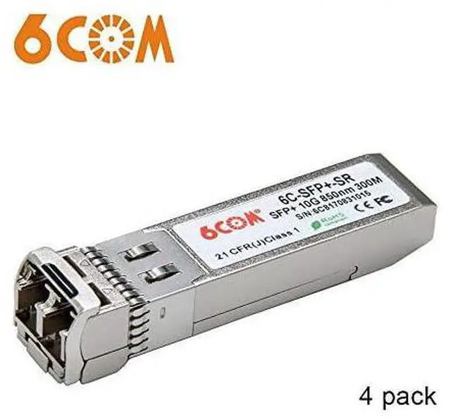 Main image of for4Pack 10GBaseSR SFP+ Transceiver 10G 850nm LC MMF Module up to 300 Meters Compatible with Cisco SFP10GSR Ubiquiti DLink Supermicro Netgear Mikrotik ZTE