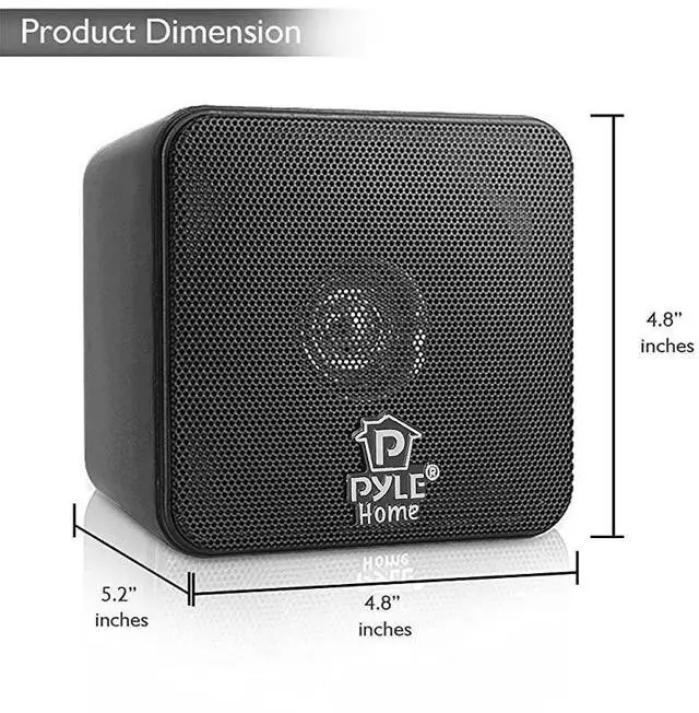 Alt view image 2 of 6 - FOR-4 Mini Cube Bookshelf Speakers - Paper Cone Driver, 200 Watt Power, 8 Ohm Impedance, Video Shielding, Home Theater Application and Audio Stereo Surround Sound System - 1 Pair - PCB4BK (Black)