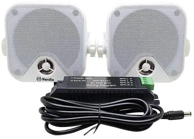 Main image of FOR 4 Inches Marine Box Bluetooth Speakers Compact Waterproof Audio Stereo Sound System with 100 Watt Power for Boat Golf cart Jeep ATV UTV Truck Heavy Duty Powersports Vehicles Courtyard White