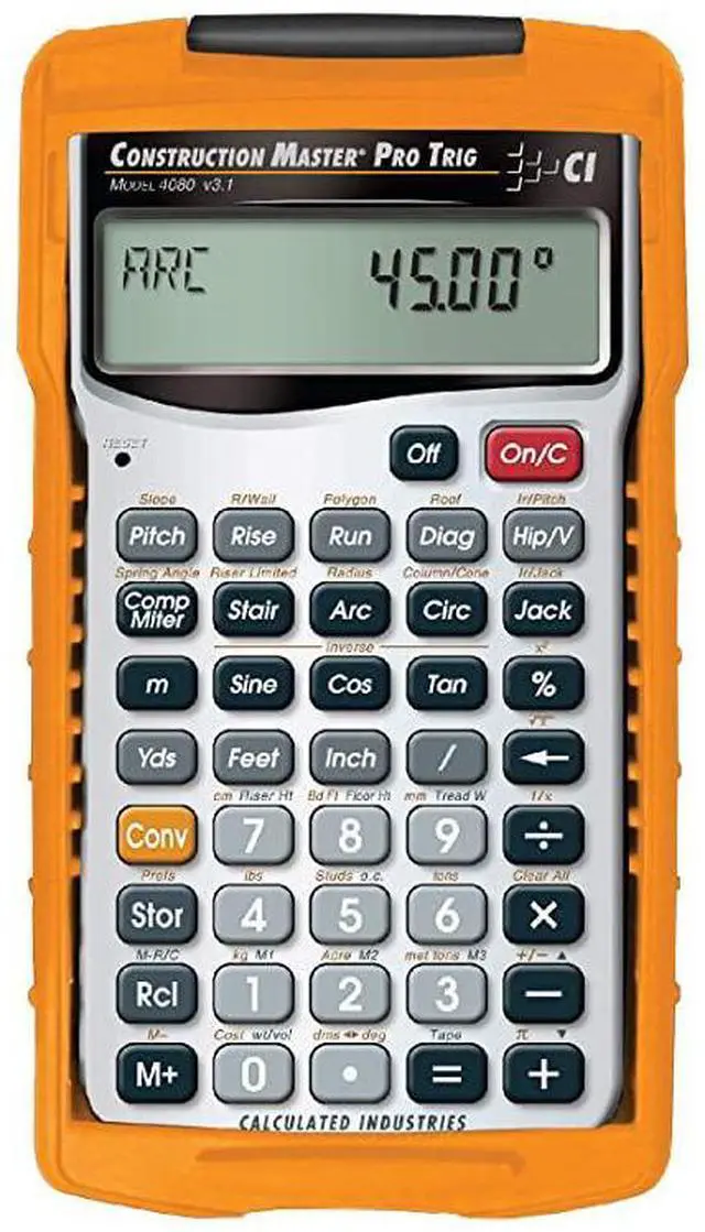 Main image of FOR-4080 Construction Master Pro Trig Advanced Construction Math Feet-Inch-Fraction Calculator with Full Trig Function for Architects, Engineers, Contractors, Estimators and Framers
