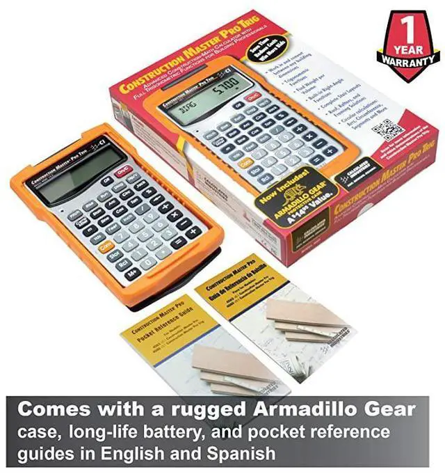 Alt view image 6 of 7 - FOR-4080 Construction Master Pro Trig Advanced Construction Math Feet-Inch-Fraction Calculator with Full Trig Function for Architects, Engineers, Contractors, Estimators and Framers