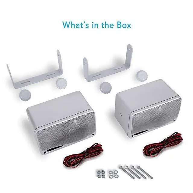 Alt view image 7 of 7 - FOR-3Way Waterproof Marine Box Speakers 35 200 Watt Dual Indoor Outdoor Speaker System WeatherproofWaterproof Outdoor Speaker Home Boat Pool Patio Indoor Outdoor Use  PLMR24S Silver