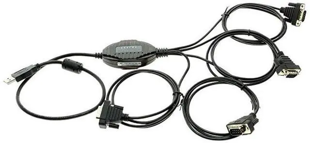 Alt view image 2 of 2 - FOR-4 Port USB to Serial RS232 Adapter FTDI Chipset Supports Win 10 8 7 XP Linux Mac wESD and Surge Protection