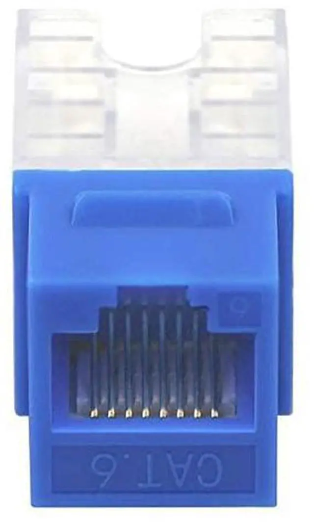 Alt view image 4 of 6 - 25Pack RJ45 Cat6 Keystone Jack 90 Degree Insert Punch Down Keystone Jack AdapterBlue UL Listed