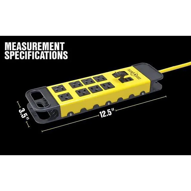 Alt view image 7 of 7 - FOR 5148 Modern 8Outlet Metal Power Block with 2 USB Ports Yellow