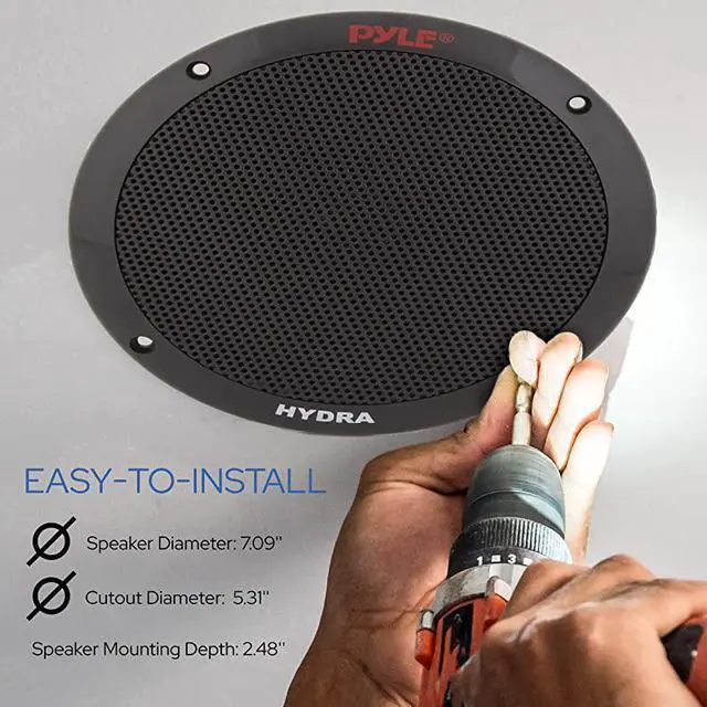 Alt view image 4 of 7 - for65 Inch Dual Marine Speakers 2 Way Waterproof and Weather Resistant Outdoor Audio Stereo Sound System with 400 Watt Power Polyprone Cone and Butyl Rubber Surround 1 Pair PLMR605W Black