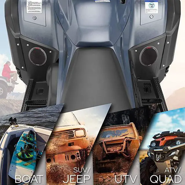 Alt view image 5 of 7 - for65 Inch Dual Marine Speakers 2 Way Waterproof and Weather Resistant Outdoor Audio Stereo Sound System with 400 Watt Power Polyprone Cone and Butyl Rubber Surround 1 Pair PLMR605W Black