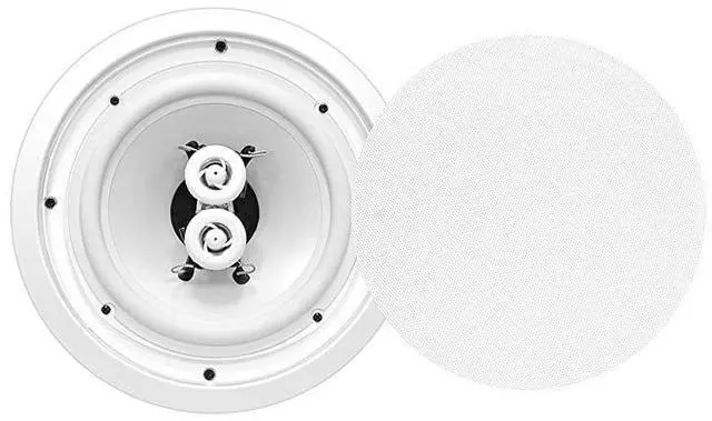 Alt view image 2 of 4 - 525 Ceiling Wall Mount Speakers 2Way Weatherproof Full Range Woofer Speaker System Flush Design w 65Hz22kHz Frequency Response 200 Watts Peak Template for Easy Installation  PWRC52