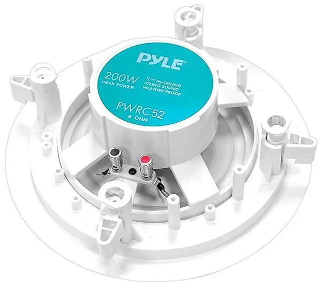 Alt view image 3 of 4 - 525 Ceiling Wall Mount Speakers 2Way Weatherproof Full Range Woofer Speaker System Flush Design w 65Hz22kHz Frequency Response 200 Watts Peak Template for Easy Installation  PWRC52