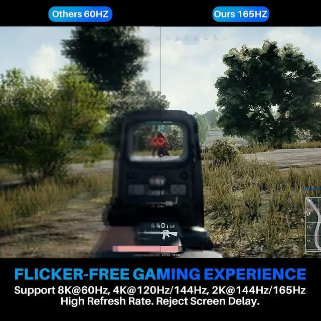 Alt view image 2 of 7 - 8K DisplayPort 1.4 Cable 25 Feet DP Cord From 1.5-30FT (8K@60Hz 4K@144Hz 1080P@240Hz 2K 32.4Gbps) HBR3 HDCP HDR FreeSync G-Sync Braided Display Port for Monitor 3090 Graphics + 5 Ties-NOT HDMI