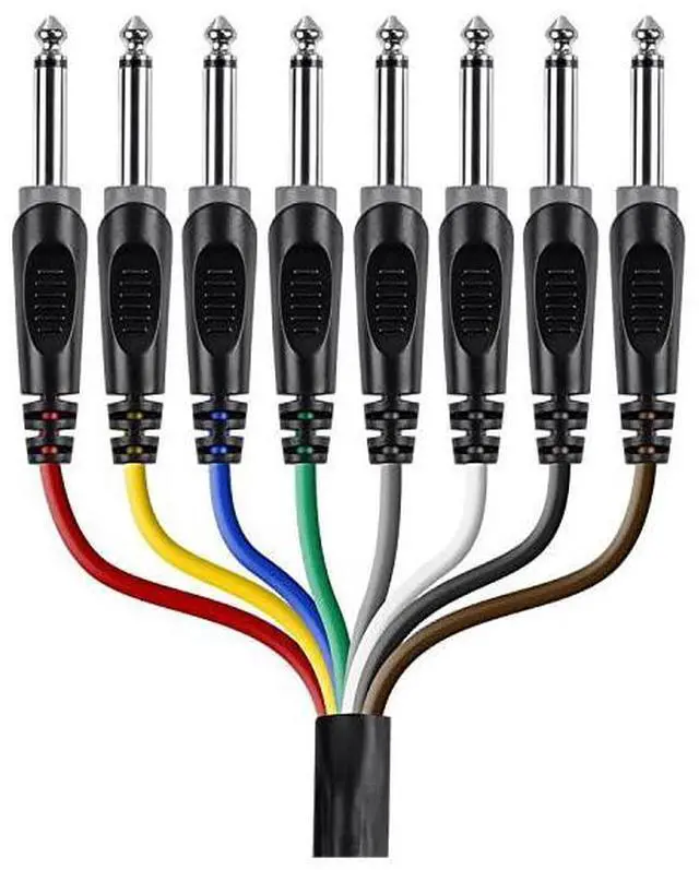 Alt view image 2 of 3 - for601496 8Channel 14 Inch TS Male to 14 Inch TS Male Snake 26AWG Cable Cd 6 Meter 20 Feet With 8 Balanced Mono Unbalanced Stereo Lines