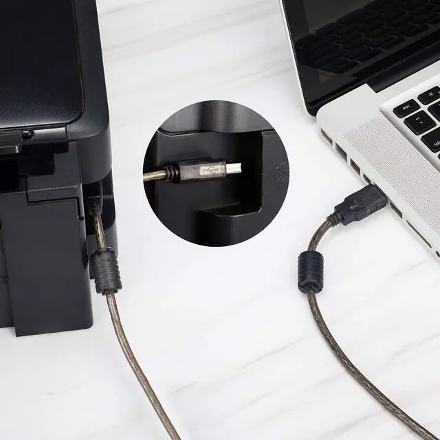 Alt view image 6 of 7 - Active USB 2.0 Printer Cable 100Ft - A-Male to B-Male High Speed Printer/Scanner/Repeater Cable for HP Canon Lexmark Epson Dell Samsung etc (100Ft/30M)