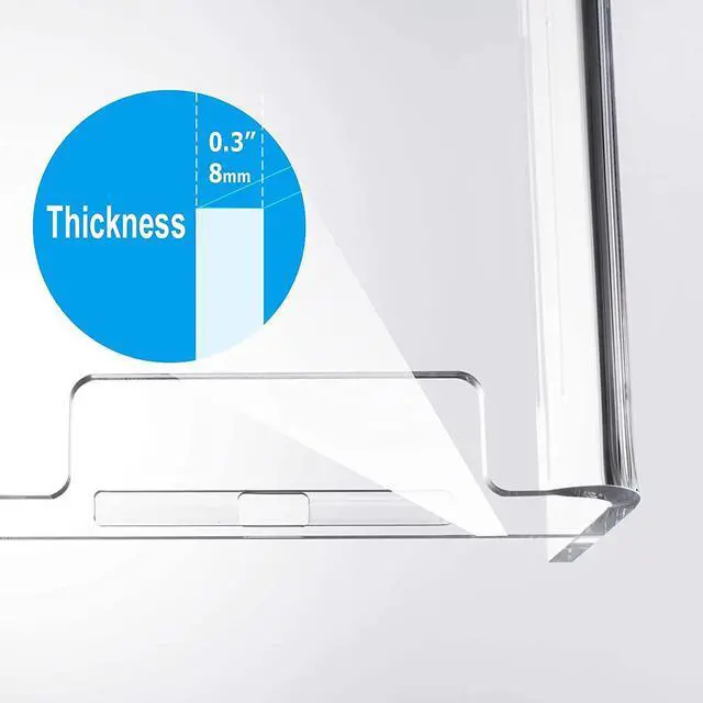 Alt view image 4 of 5 - Acrylic Monitor Stand Riser Wide 20 2 Tier Computer Stand with Storage Desk Organizer Desktop Printer Stand Laptop Storage Shelf Screen Holder with Phone Holder(Clear)