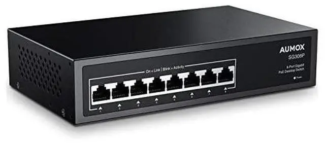 Main image of for8 Port Gigabit POE Switch 8 Port POE 120W Gigabit Ethernet Unmanaged Network Switch Plug and Play Sturdy Metal Housing Traffic Optimization SG308P